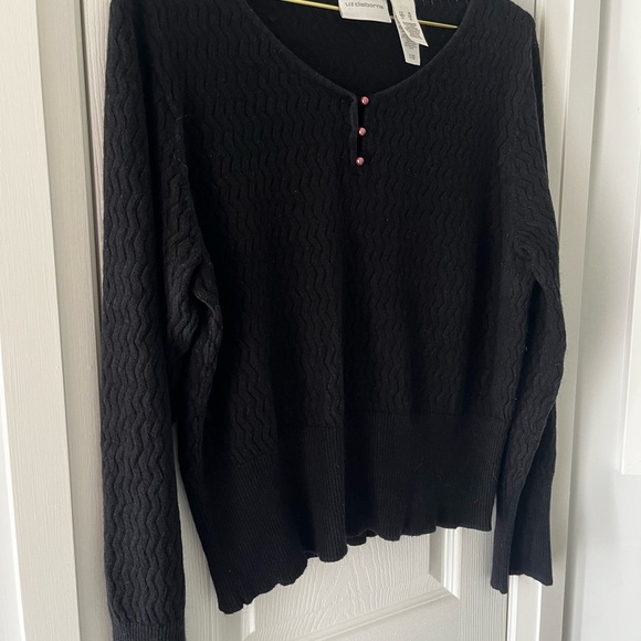 Liz Claiborne Black Women's XL Silk Blend Pullover Vintage Sweater - Picture 10 of 13